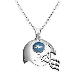 Denver Broncos Silver Helmet Pendant